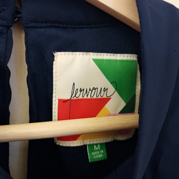 Modcloth Fervour Windy City Blue A Line Dress M - Picture 7 of 8